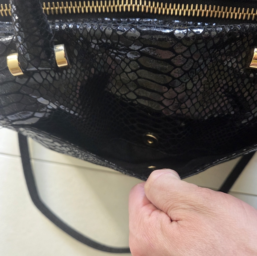 MICHAEL Michael Kors Black Python Embossed Fulton… - image 6